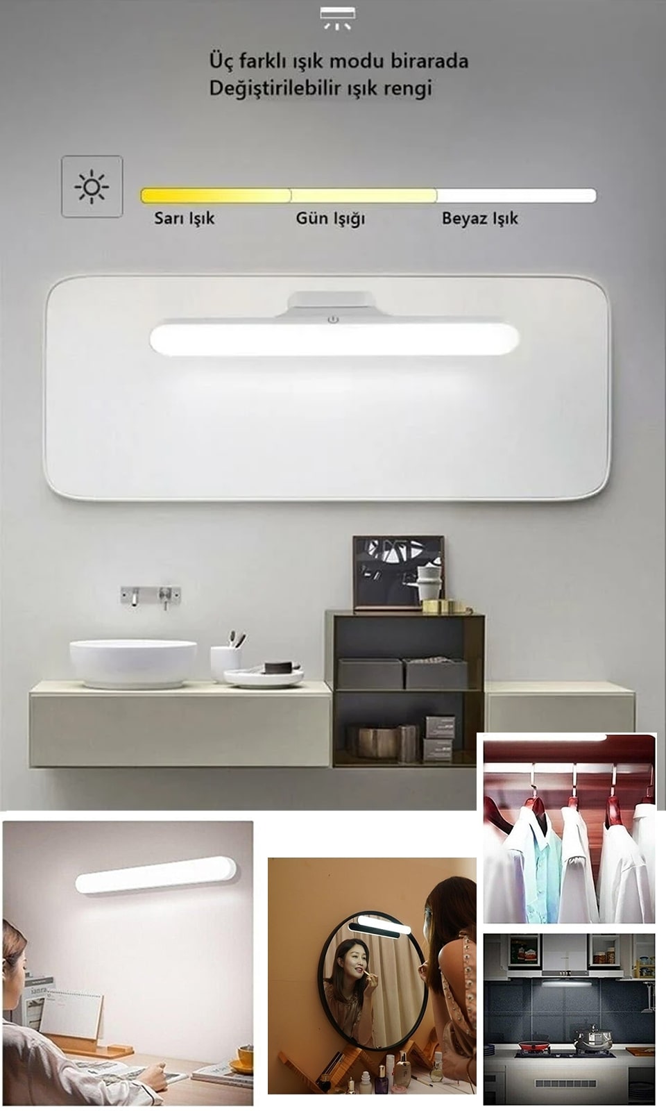 Şarjlı LED Lamba Kablosuz Micro USB Mıknatıslı